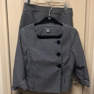 Ann Taylor Navy & White Polka Dot Suit